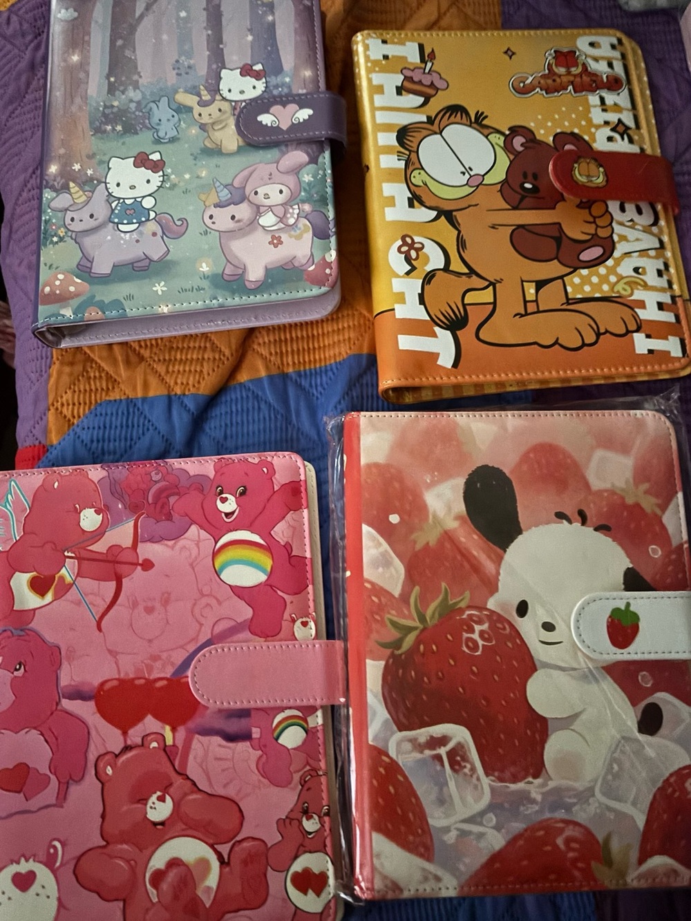 Hello Kitty Purple Unicorn Notebook + Cartoon Character Journals - Set of 4